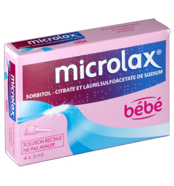 Microlax Bébé gel tube canule 4 unidoses