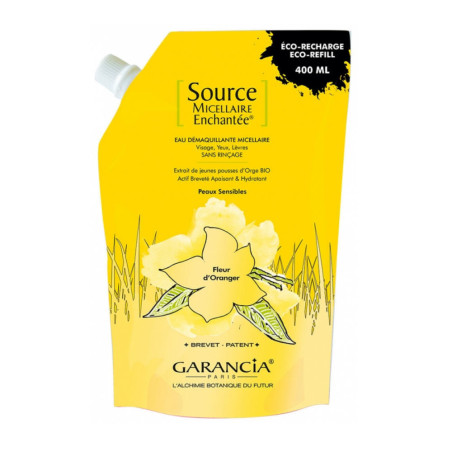 Garancia Source Micellaire Enchantée Eau Démaquillante Micellaire 4 en 1 Fleur d'Oranger Recharge 400ml