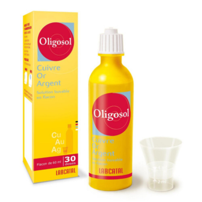 Oligosol CUIVRE OR ARGENT - Fatigue Convalescence - Solution Buvable 60ml -  30 Doses - Oligosol