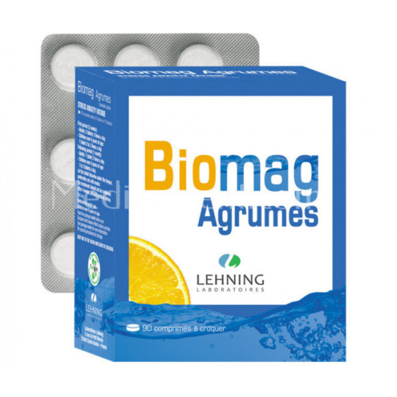 Lehning Biomag Agrumes Lehning 90 comprimés à croquer