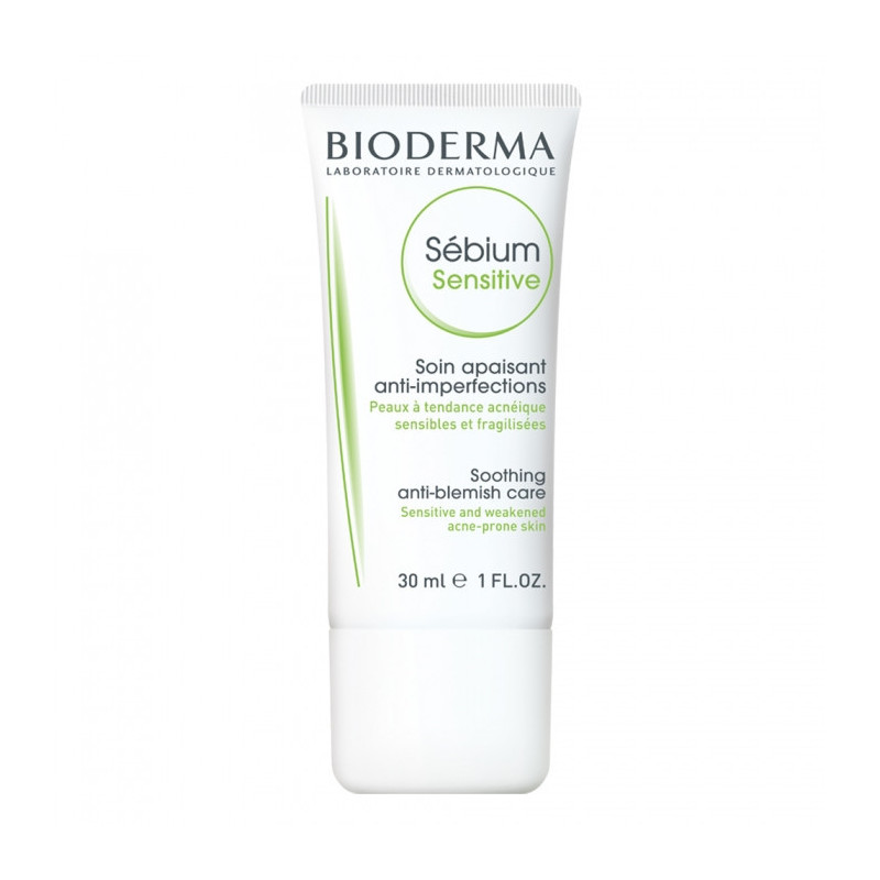 Bioderma Sébium Sensitive Crème Apaisante Anti-Imperfections Peaux  Sensibles Acnéiques 30ml