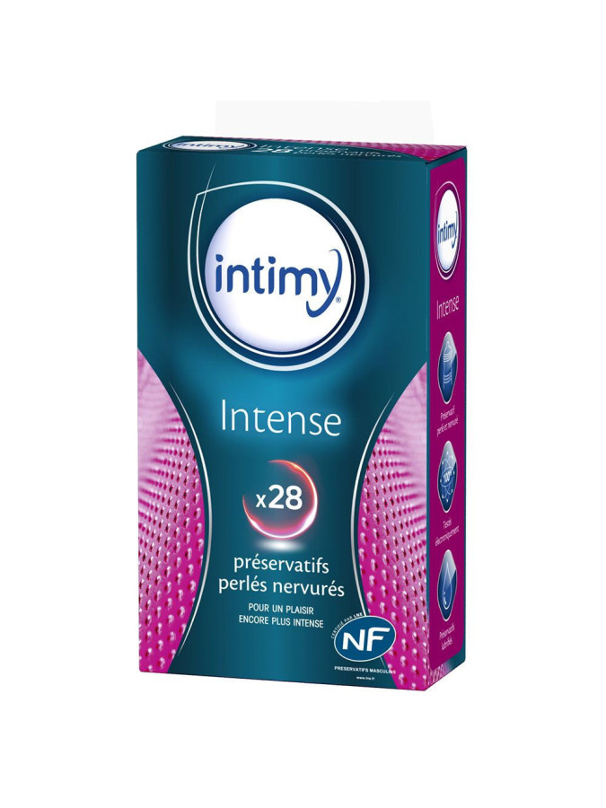 Intimy Intense 28 Préservatifs Perlés Nervurés