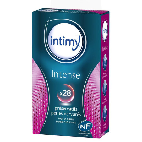 Intimy Intense 28 Préservatifs Perlés Nervurés