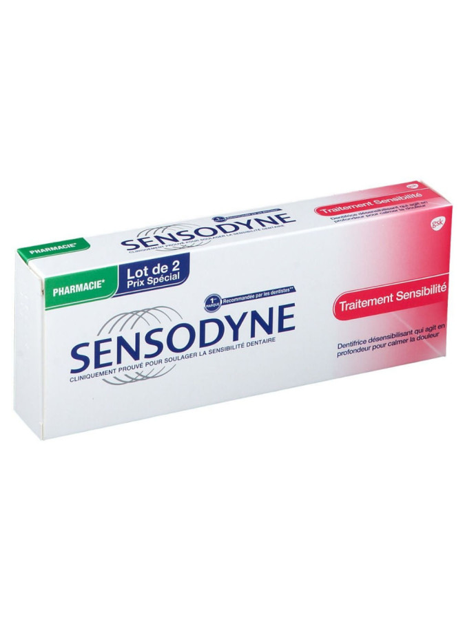 Sensodyne Dentifrice Pro Traitement sensibilité 2x75ml