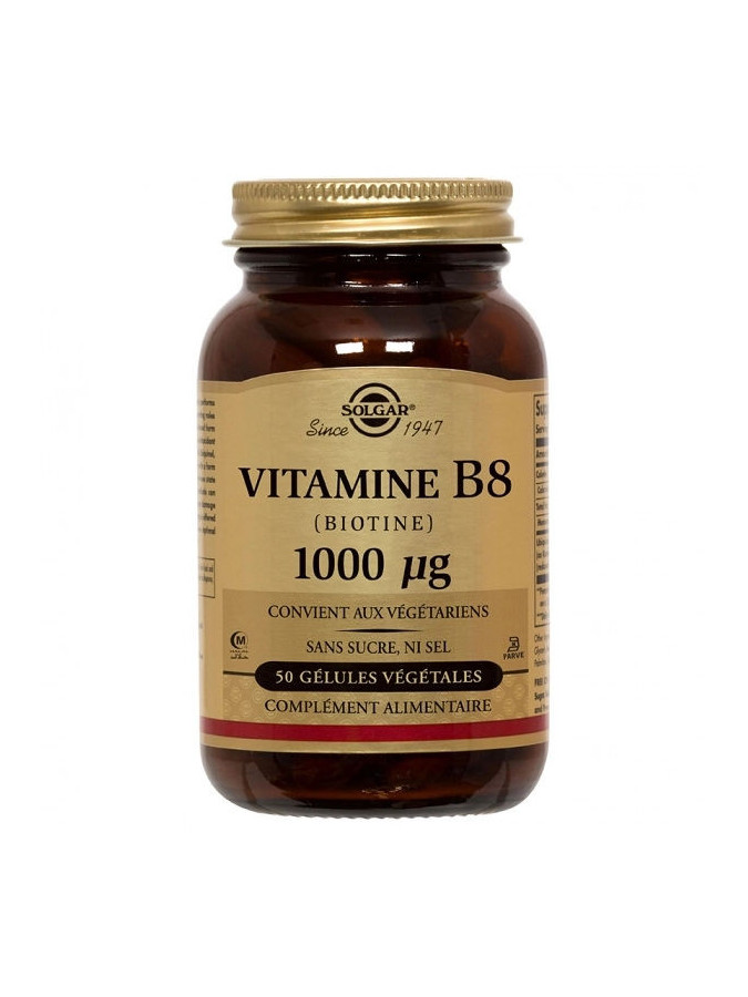 Solgar Vitamine B8 Biotine 1000 microgrammes 50 gélules végétales