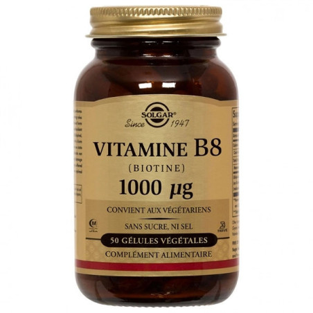 Solgar Vitamine B8 Biotine 1000 microgrammes 50 gélules végétales