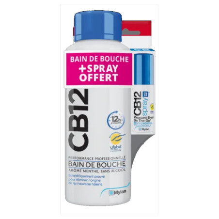 CB12 Bain de bouche 500ml + Spray 15ml OFFERT