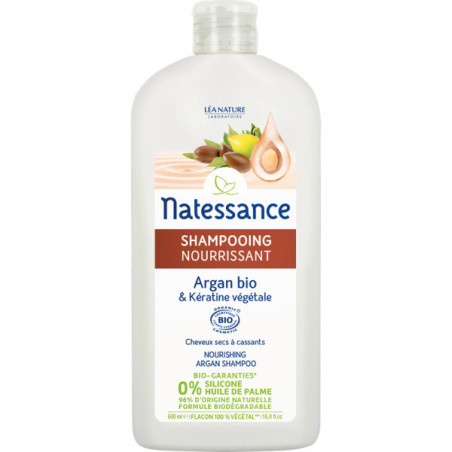 Natessance Shampooing Nourrissant Argan Bio et Kératine Végétale 500 ml