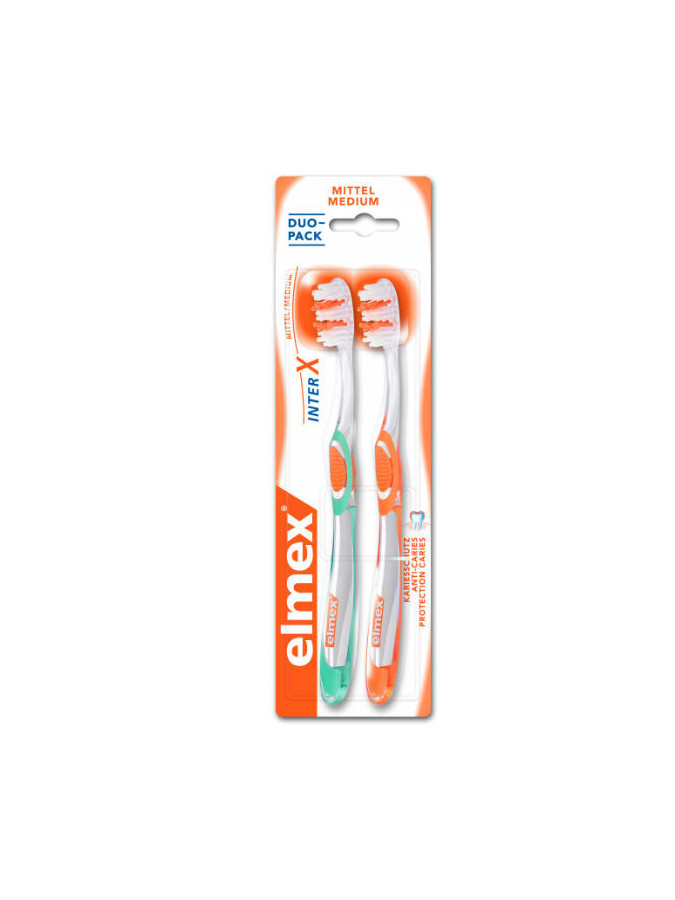 Elmex Inter X Duo Pack Brosse à Dents Medium Pack de 2