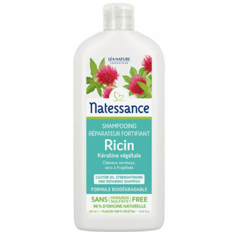 Natessance Shampooing Réparateur Fortifiant Ricin 500 ml