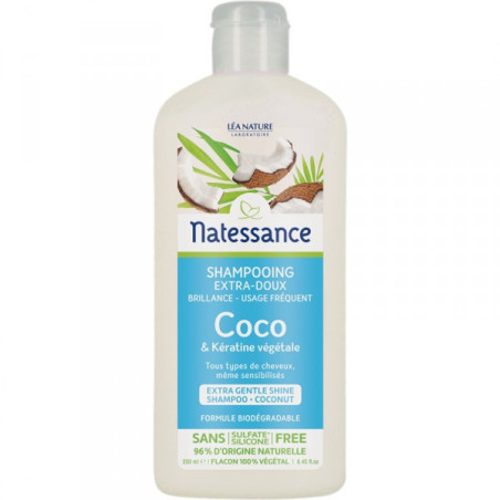 Natessance Shampooing Coco et Kératine Végétale 250 ml