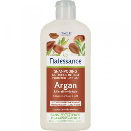 Natessance Shampoing Argan & Kératine Végétale 250 ml