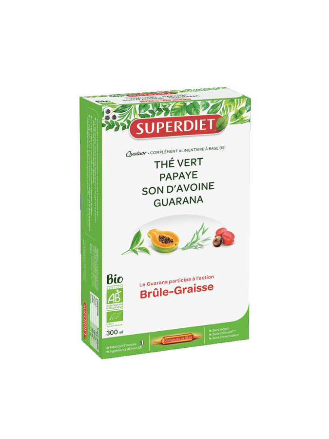 Super Diet Quatuor Guarana Brûle-Graisse Bio 20 Ampoules