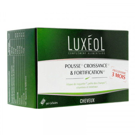 Luxéol Cheveux Pousse, Croissance et Fortification 3 mois 3x30 gélules
