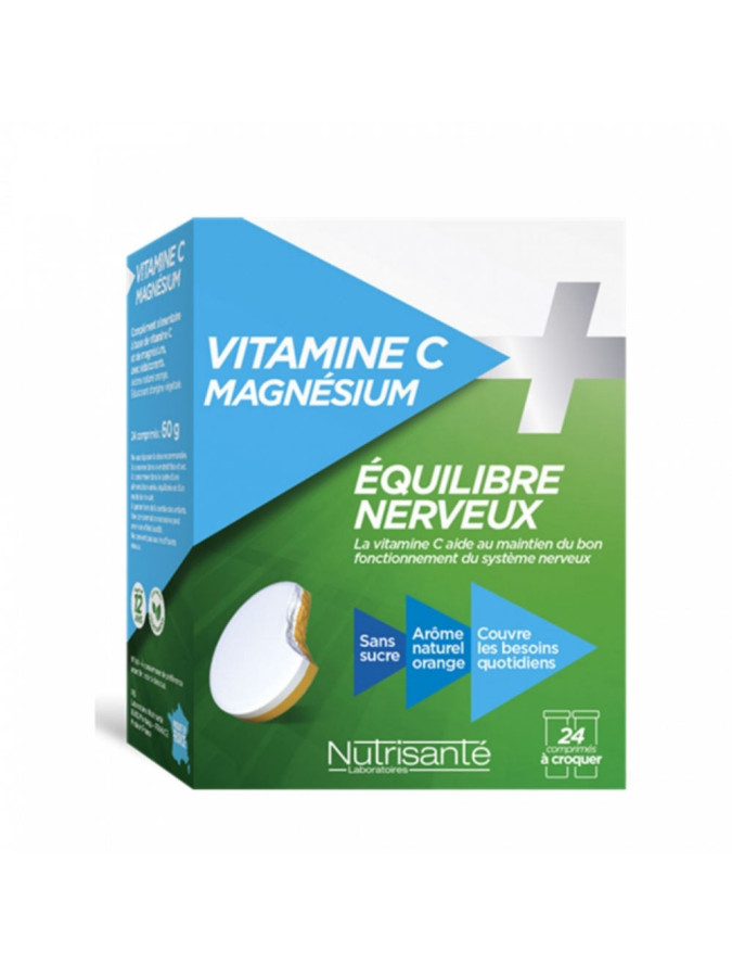 Nutrisanté Vitamine C + Magnésium 24 Comprimés