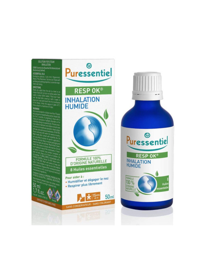 Puressentiel Respiratoire Inhalation Humide aux 8 Huiles Essentielles HEBBD 50ml